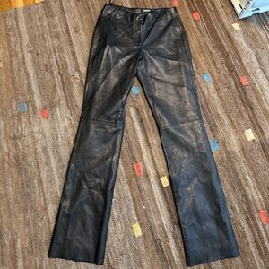 Vintage 1990s DKNY Dark Brown Leather Pants